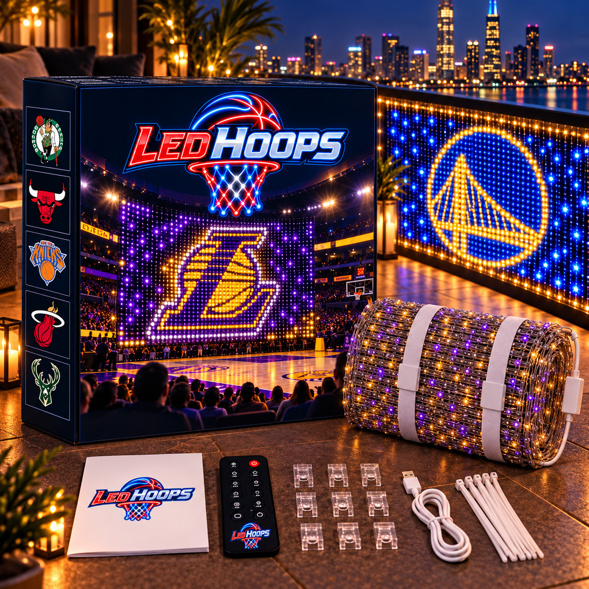 Led Hoops Customizable NBA Curtain Lights